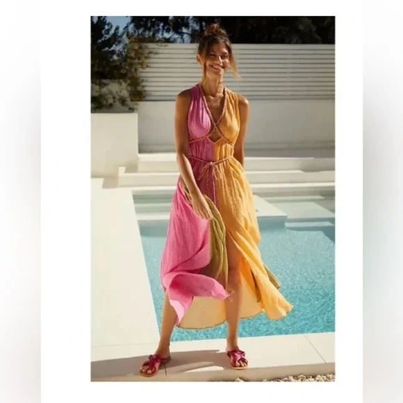 strapless open back dress Anthropologie main image 0